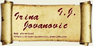 Irina Jovanović vizit kartica